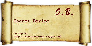 Oberst Borisz névjegykártya